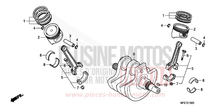 CRANKSHAFT for Shadow Aero GRAPHITE BLACK (NHB01) from 2007